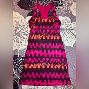 The North Face Tank Dress Womens Small Pink Geometric Athletic Racerback Stretch